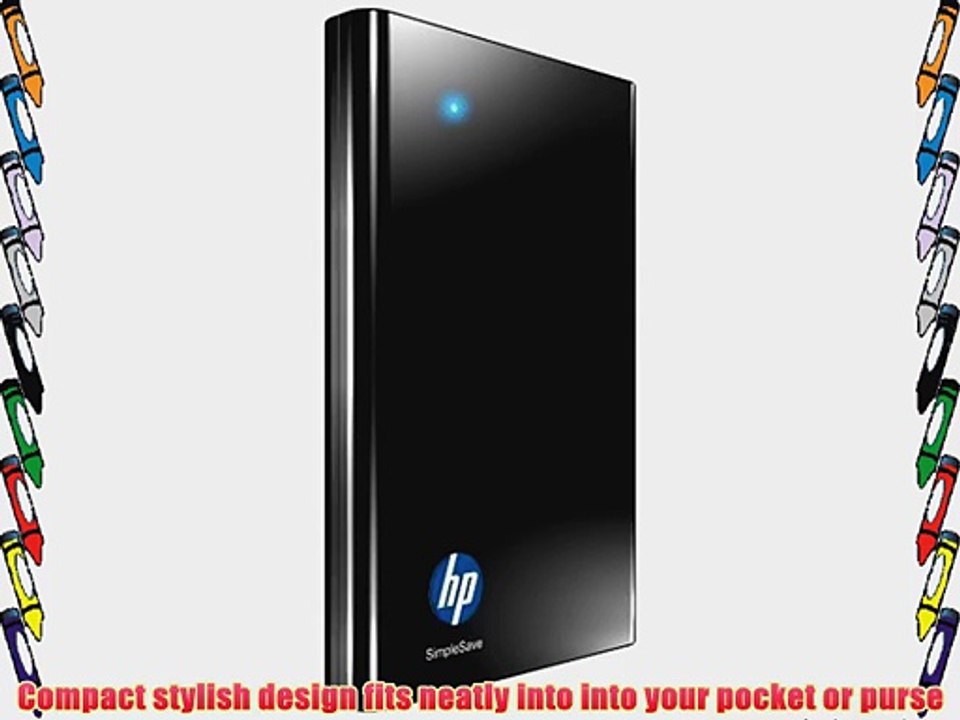 HP SimpleSave 320 GB USB 2.0 Portable External Hard Drive HPBAAC3200ABK-NHSN (Gloss Black)