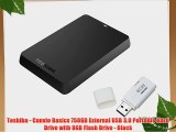 Toshiba - Canvio Basics 750GB External USB 3.0 Portable Hard Drive with 8GB Flash Drive - Black
