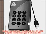 Apricorn Aegis Padlock 500 GB USB 2.0 128-bit Encrypted Portable External Hard Drive A25-PL128-500