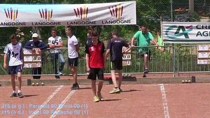 Première partie de poules, championnat de France de combiné Jeunes, Sport Boules, Langogne 2015