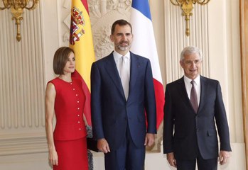 L'arrivée du roi Felipe VI d'Espagne à l'Assemblée nationale