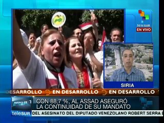 Siria: A un año de la reelección el pueblo ratifica apoyo a presidente