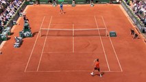 Djokovic vs Nadal Fantastic rally shot - Roland Garros 2015