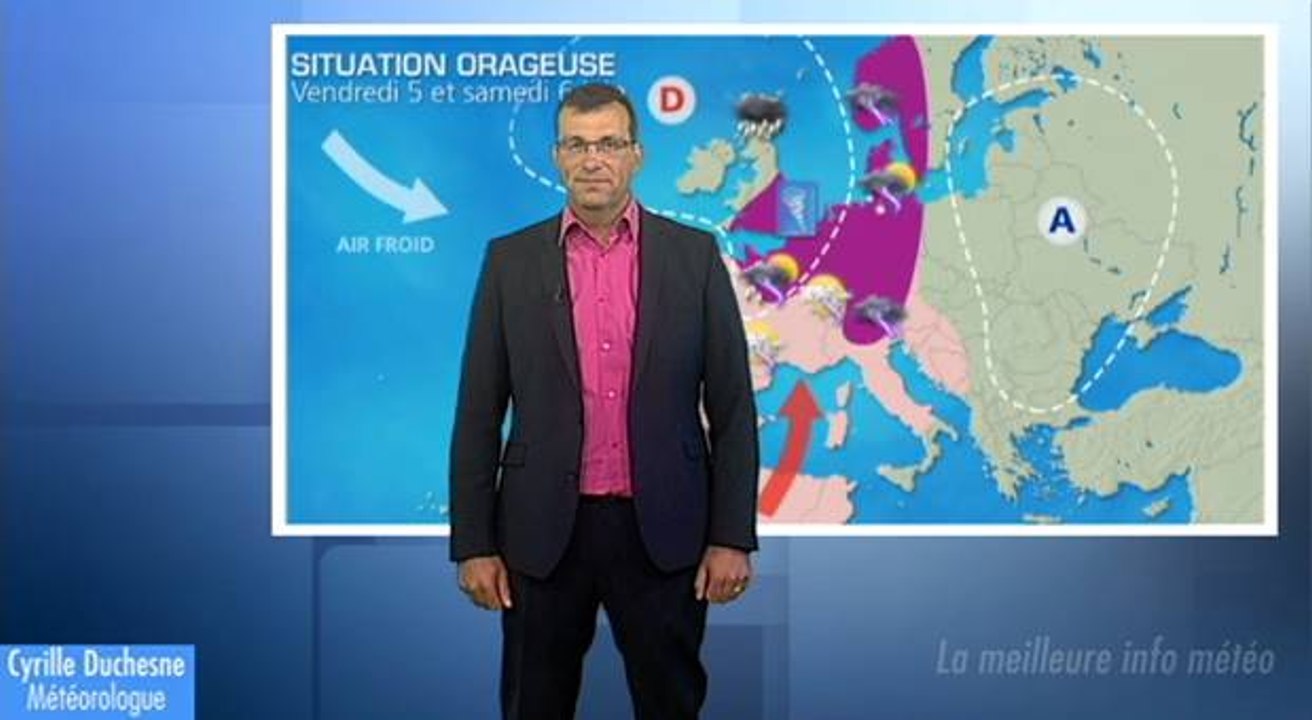 Dégradation orageuse attendue entre vendredi soir et samedi