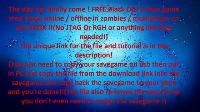 NEW Black Ops 2 Mod Menu Online Savegame For Any XBOXNo JTAG Or RGH needed  - video Dailymotion