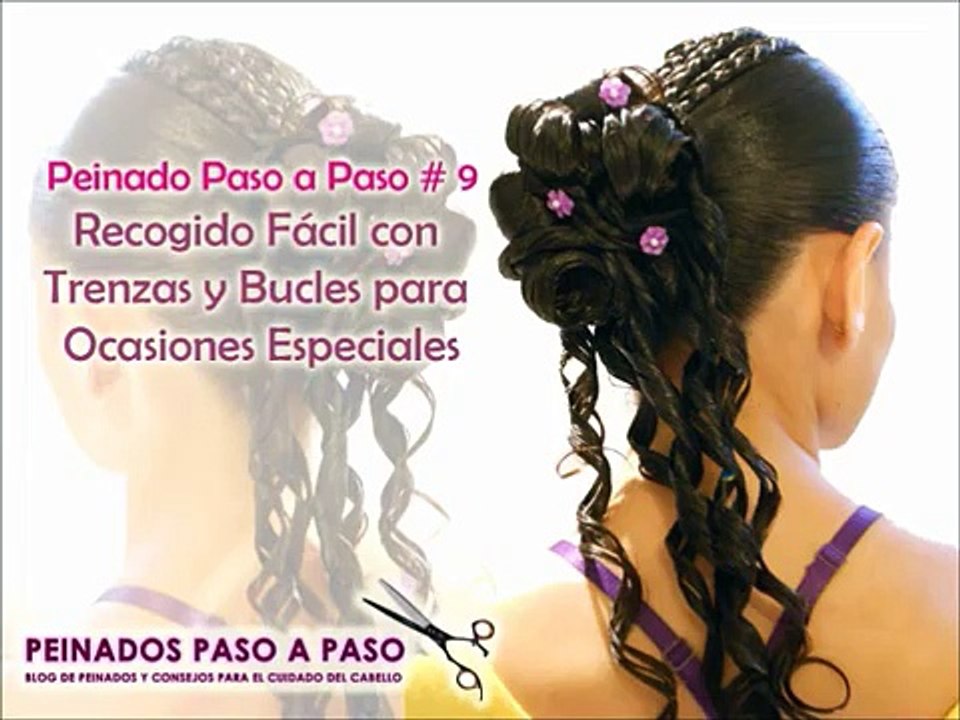 Peinados fáciles para niña | Recogido con Trenzas y Bucles
