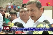 Ollanta Humala acusa a fiscal de lavado de activos de persecución contra Nadine Heredia