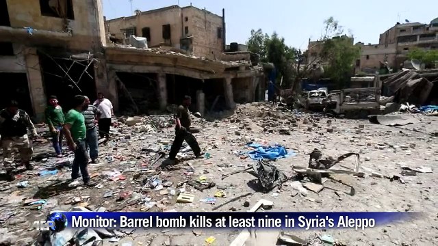Barrel bomb kills at least nine in Syria's Aleppo, monitor says