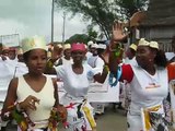 Azafady's Teza women singing at the International Women's Day carnival in Fort Dauphin, Madagascar