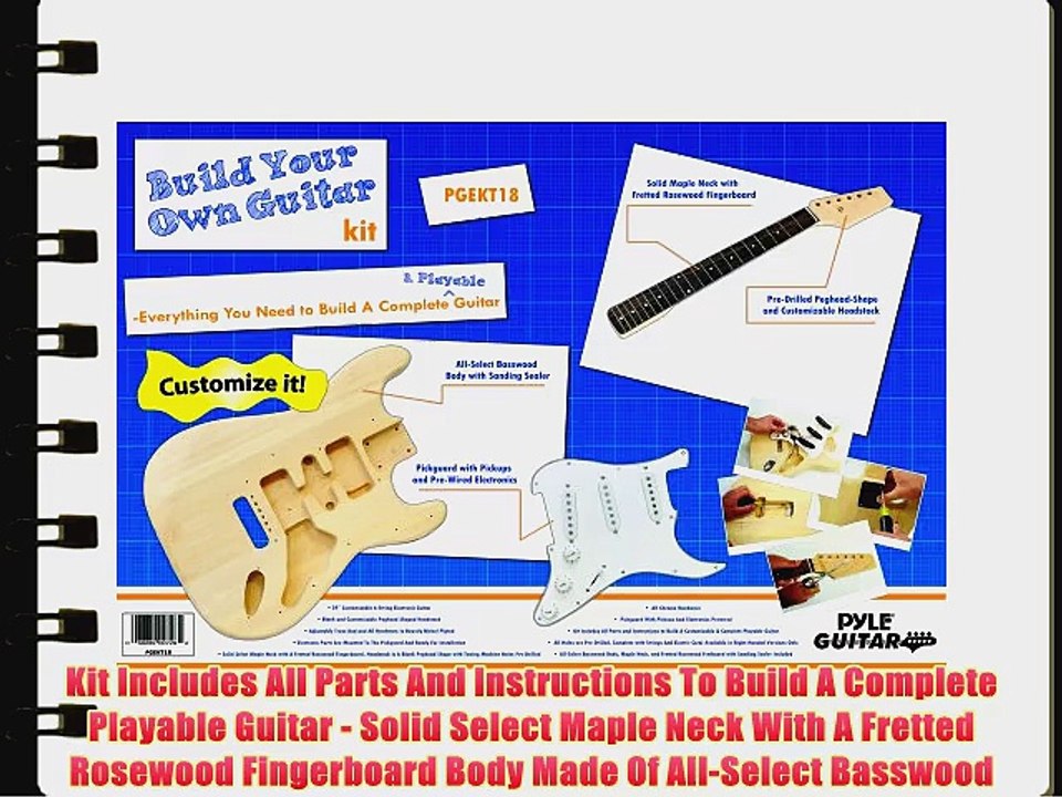 PYLE-PRO PGEKT18 Unfinished Electric Guitar Kit