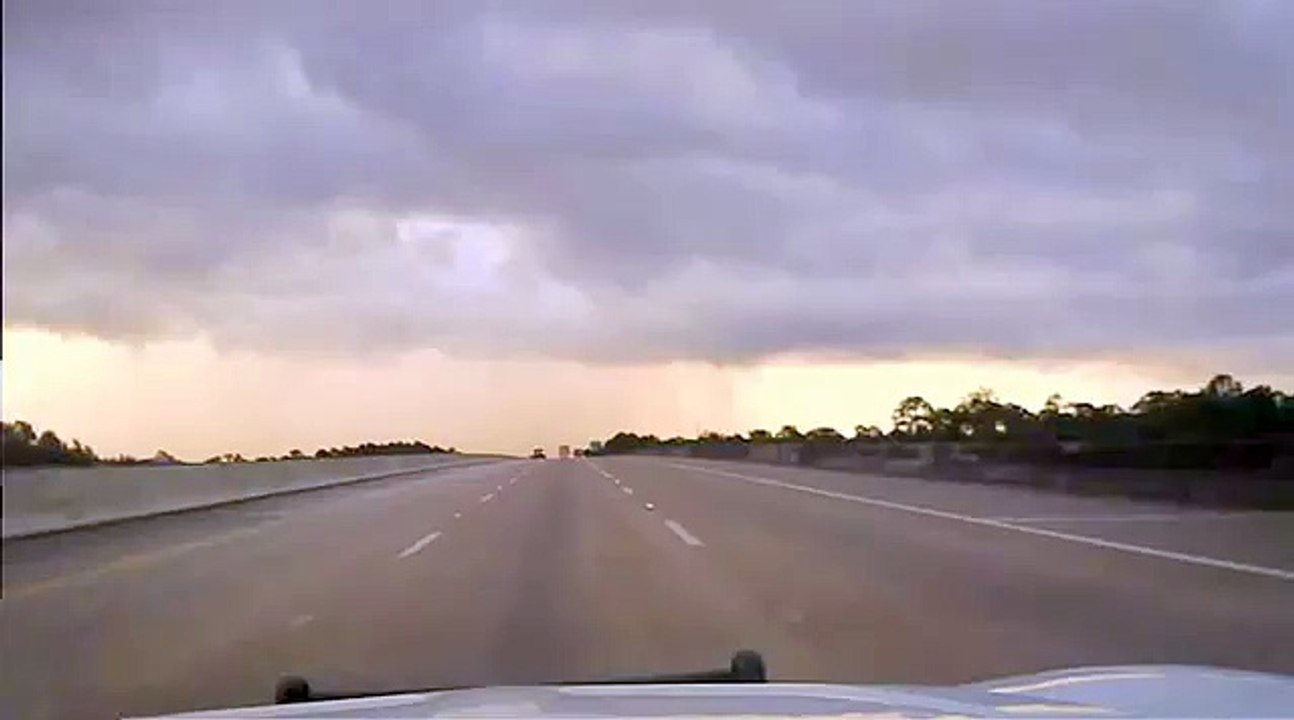Police Dash Cam Lightning Strike