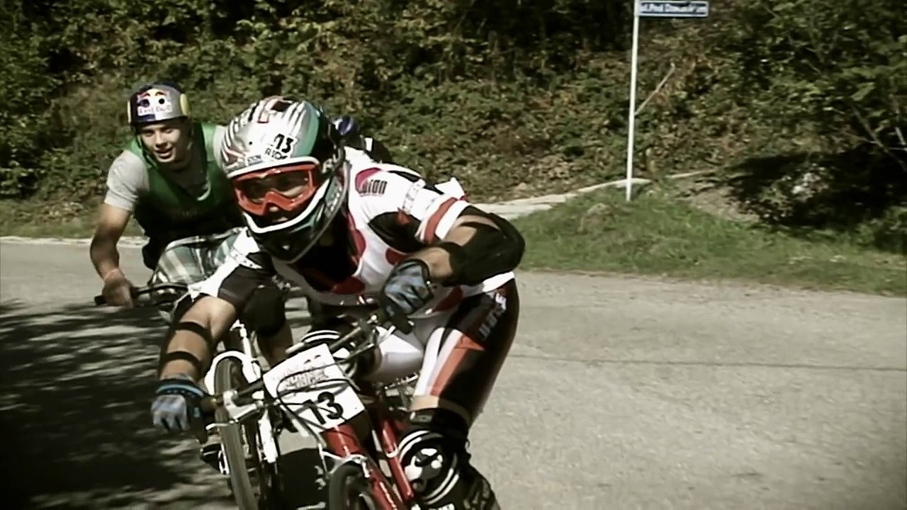 Downhill bike race on streets of Poland - Red Bull Road Rage 2011