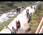 Kedarnath Yatra - Snow covered mountain and helicopter view