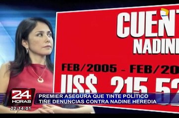 Pedro Cateriano dijo que hay ‘tinte político’ en denuncias contra Nadine Heredia