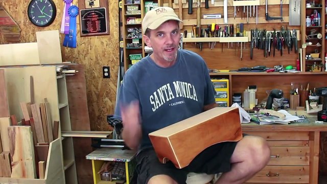 Make a bongo cajón: a plywood bongo drum. Free plans, easy woodworking project.