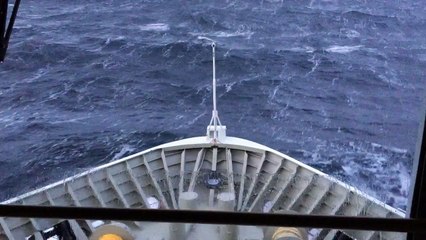 Hurtigruten MS Trollfjord in rough seas
