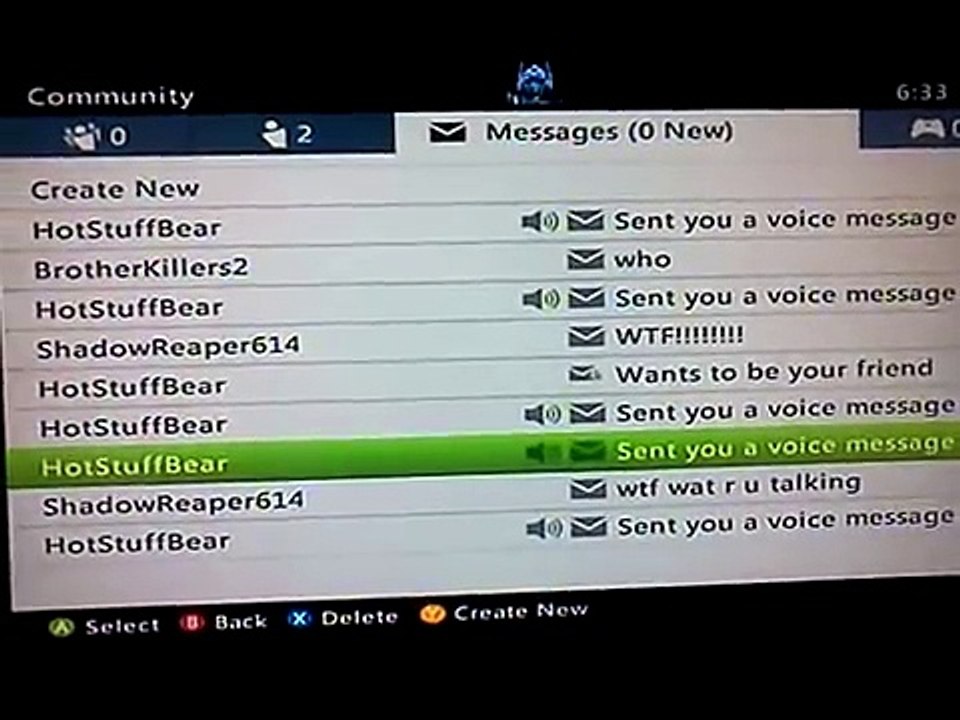 Angry messages from a girl on xbox live