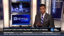 Video captures chaotic brawl in Walmart parking lot
