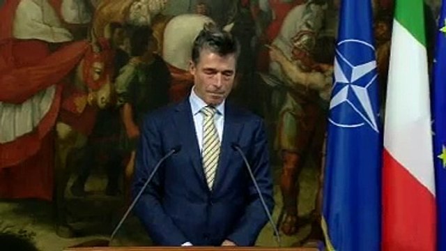 Palazzo Chigi, Letta riceve il Segretario Generale della Nato Rasmussen.