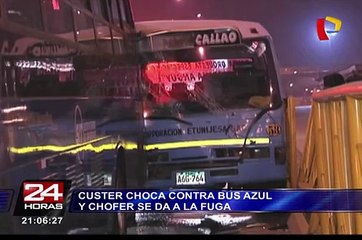 Rímac: cúster con más de S/. 24 mil en papeletas chocó contra bus azul