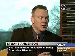 Stuart Anderson on H1B Visas on C-Span Washington Journal (1/3)