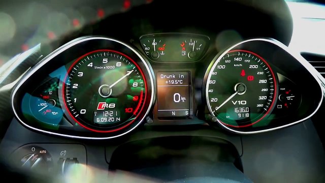 Audi R8 V10 Plus S-Tronic Launch Control Acceleration 0-200 LOUD Sound 2014