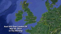 UFO Flies By Plane Window In London UK, May 25, 2014 In The Morning
