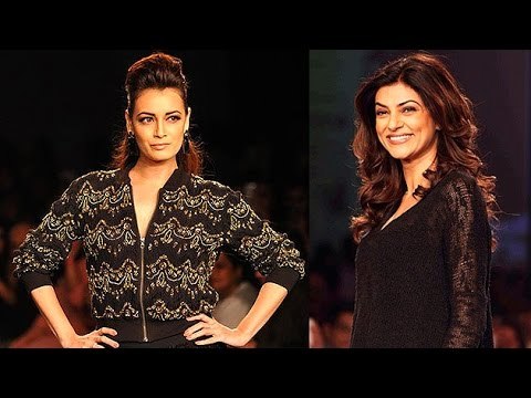 Sushmita Sen And Dia Mirza Walk On The Ramp For Mantra Fashion