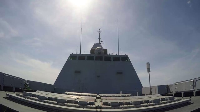 Tir d'un missile de croisière naval (MdCN) depuis la FREMM Aquitaine
