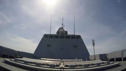 Tir d'un missile de croisière naval (MdCN) depuis la FREMM Aquitaine