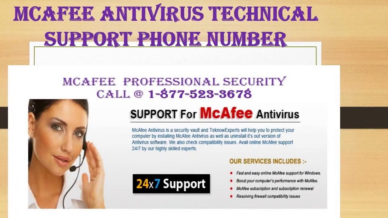 1- (877)-523-3678 - McAfee Antivirus  Support Contact Number- (1)
