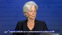 Lagarde confiante sur un remboursement de la Grèce au FMI