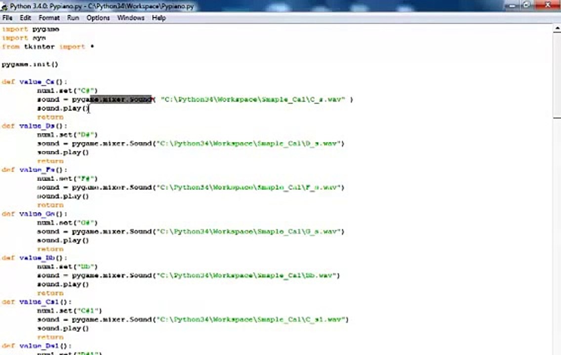 Python Tkinter GUI Tutorial of How to Create a Piano