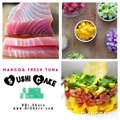 Fresh TUNA OR SALMON SUSHI CAKE WITH MANGOES AMAZING NO COOK DIET AND FITNESS RECIPE SO HEALTHY!