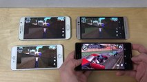 GTA San Andreas Samsung Galaxy S6 vs  iPhone 6 vs  HTC One M9 vs  Sony Xperia Z3 Gameplay!