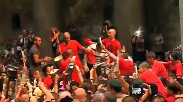 Orthodox Christians celebrate Holy Saturday in Jerusalem's Old City