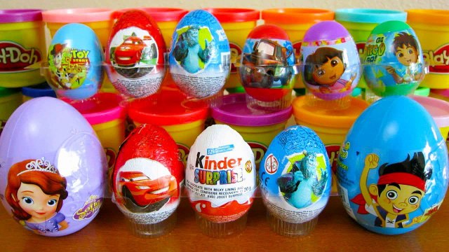 Huge Toy Surprise Eggs Planes Skylanders AngryBirds Thomas Batman Superman Kinder Disney b