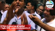 Manifestazione aquilani a Roma - L'intervento di Di Pietro - Scontri