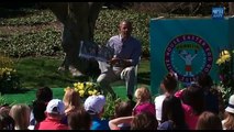 Obama interrupted by bees during story time at the White House Easter Egg Roll