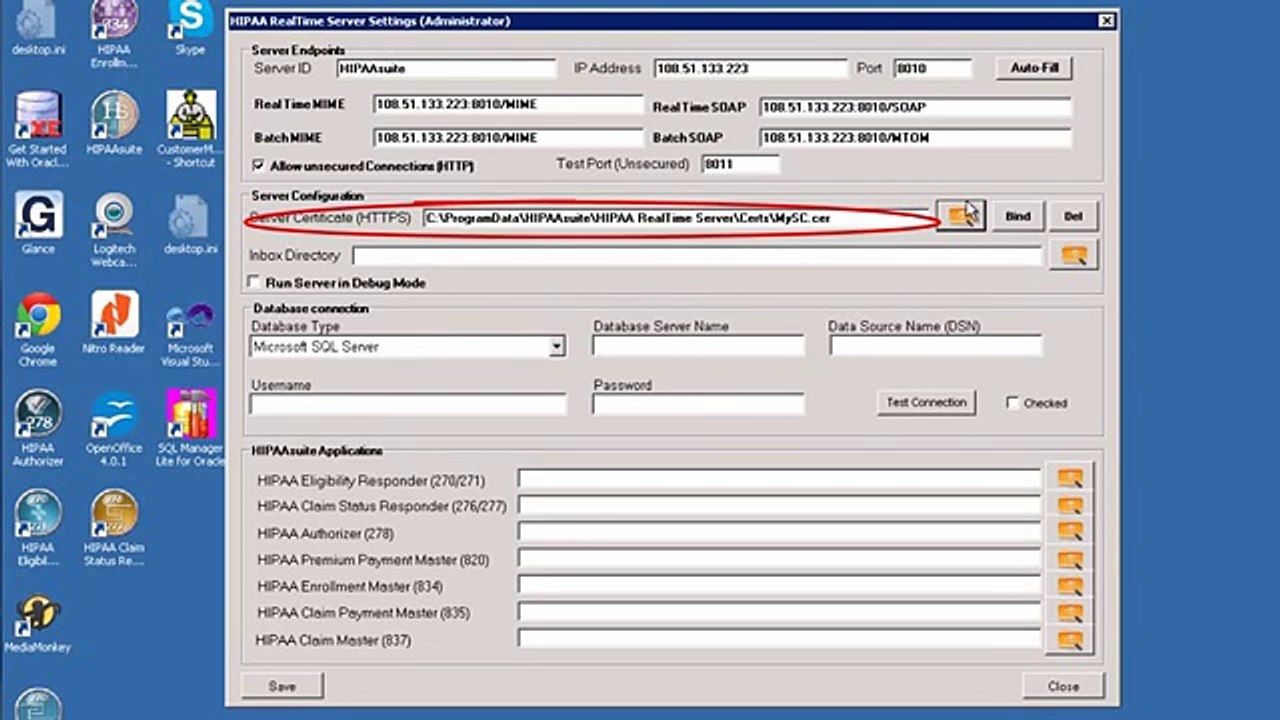 HIPAA Real Time Server Set Up FLV File