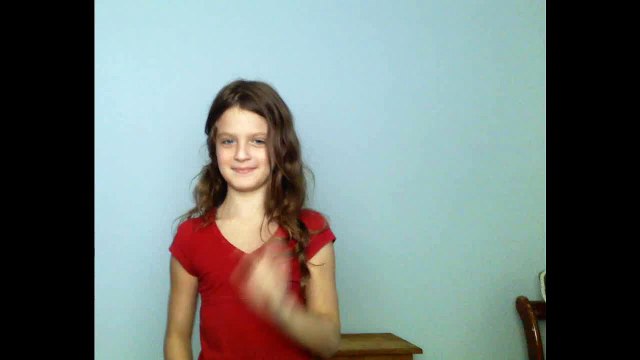 cute little girl waving