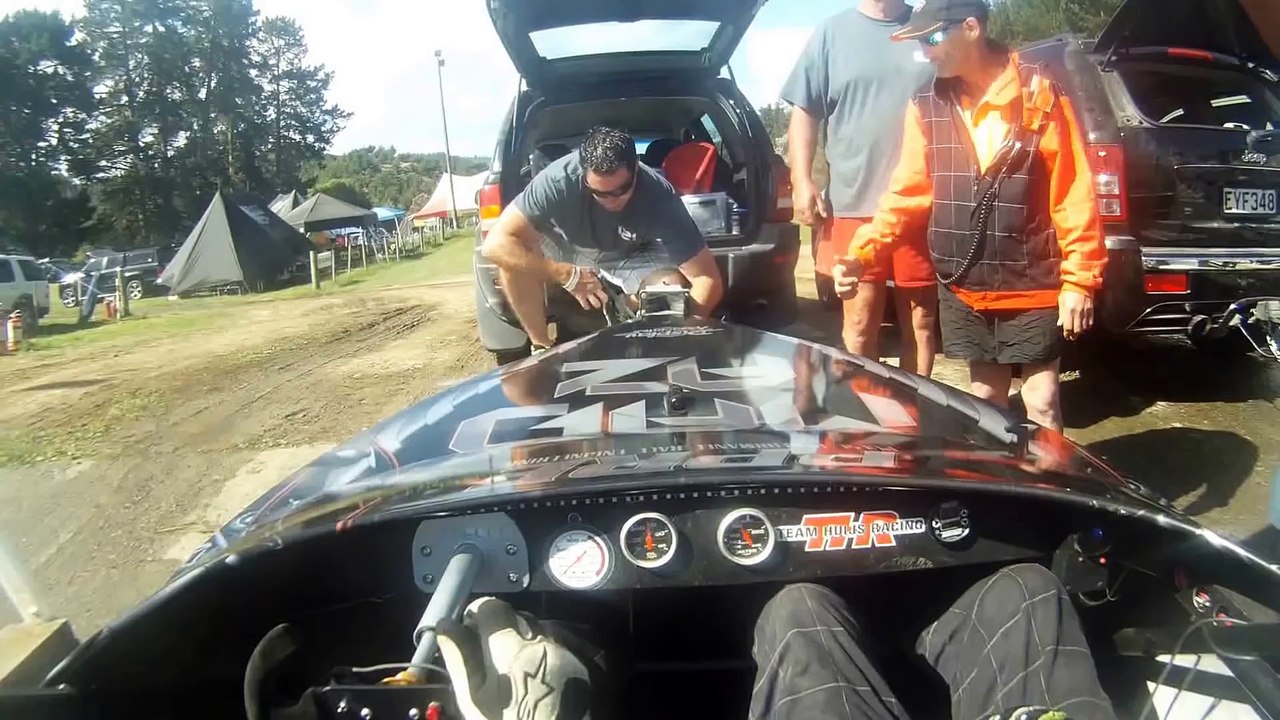 Caméra embarquée sur un bateau de course Jet-sprint boat