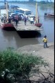 Hurried man almost killed by a boat : lucky dude