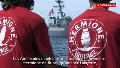 Hermione-La Fayette. L'accueil de l'USS Mitscher à l'Hermione (Le Télégramme)