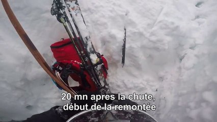 Chute d'un skieur dans une crevasse pendant sa descente : impressionnant