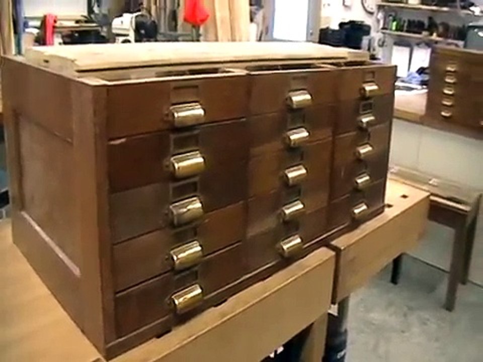 Tool Cabinet Chest For Chisels Woodworking Tools - White Oak With 30 Drawers Antique Repairs - #2