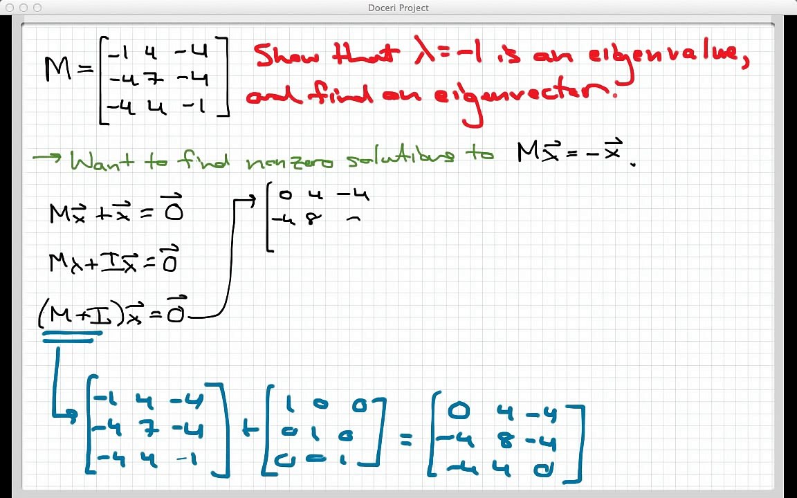 Eigenvectors of a 26x26 matrix