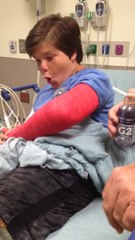 Kid broke his arm and gets crazy on painkillers