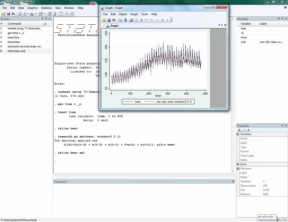 Constructing Moving Average Smoothers in Stata