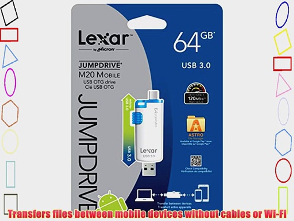 Lexar JumpDrive M20 64GB Mobile USB 3.0 Flash Drive LJDM20-64GBBNL